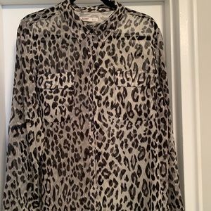 Old Navy Sheer leopard blouse